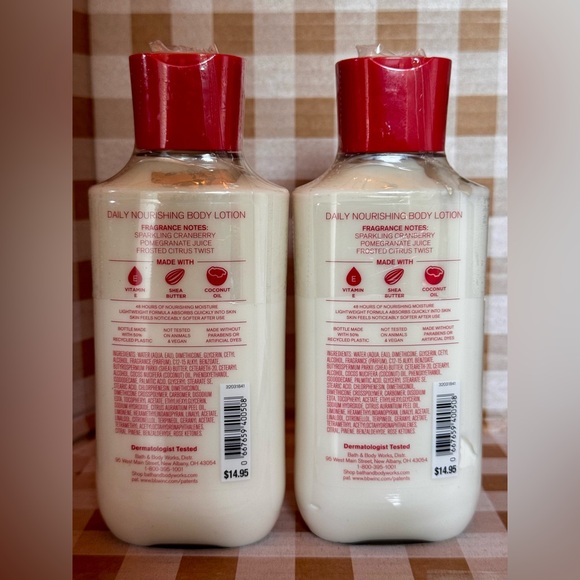 NEW (2)B&BW Body lotions Mrs. Clausâ Cocktail with coconut oil & 48 hr moisture - Picture 3 of 3
